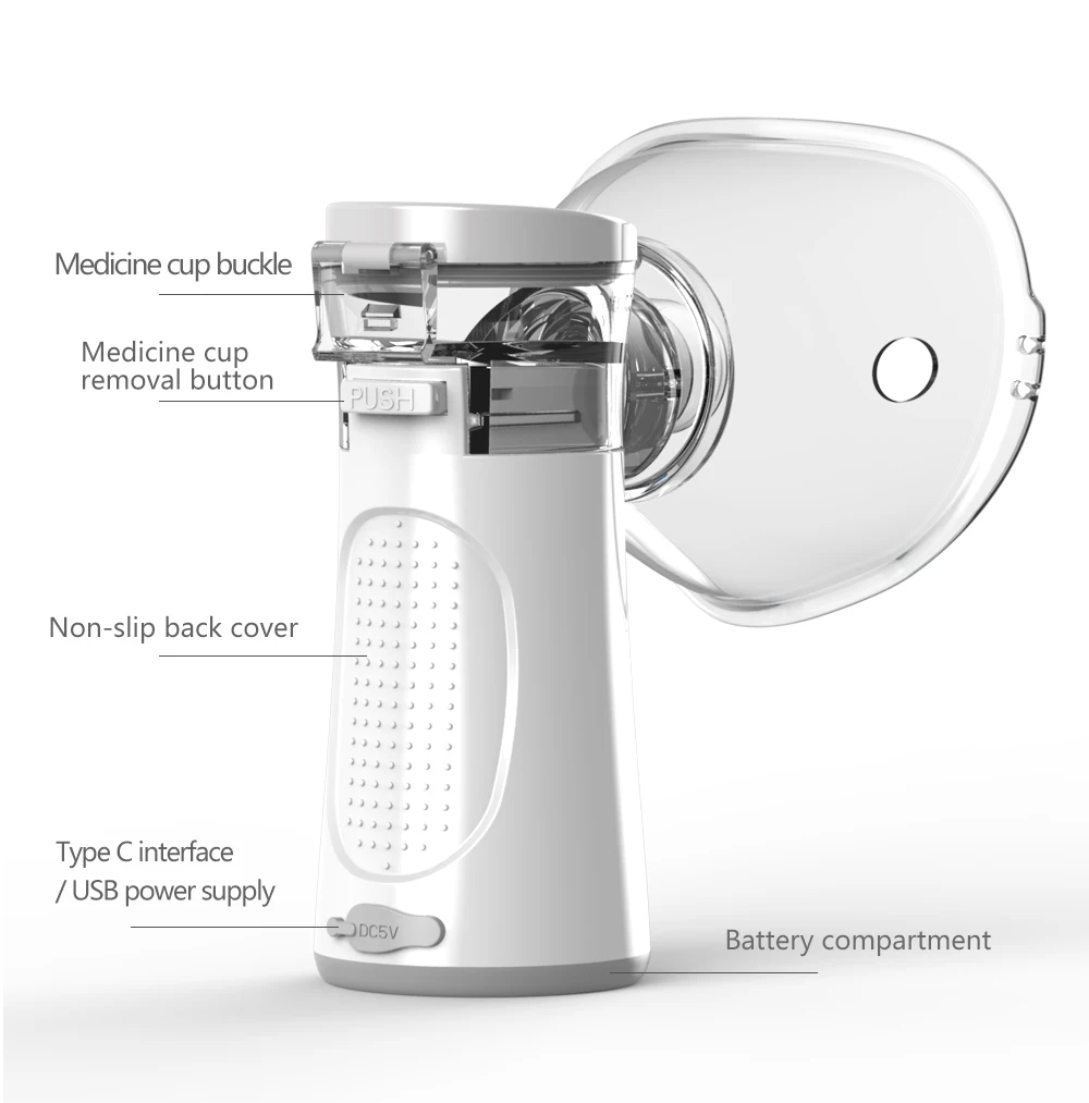 KIUZOU Medical Silent Mesh Nebulizer Handheld Asthma Inhaler Atomizer Kids Adult Nebulizador Mini Portable Nebulizer Humidifier