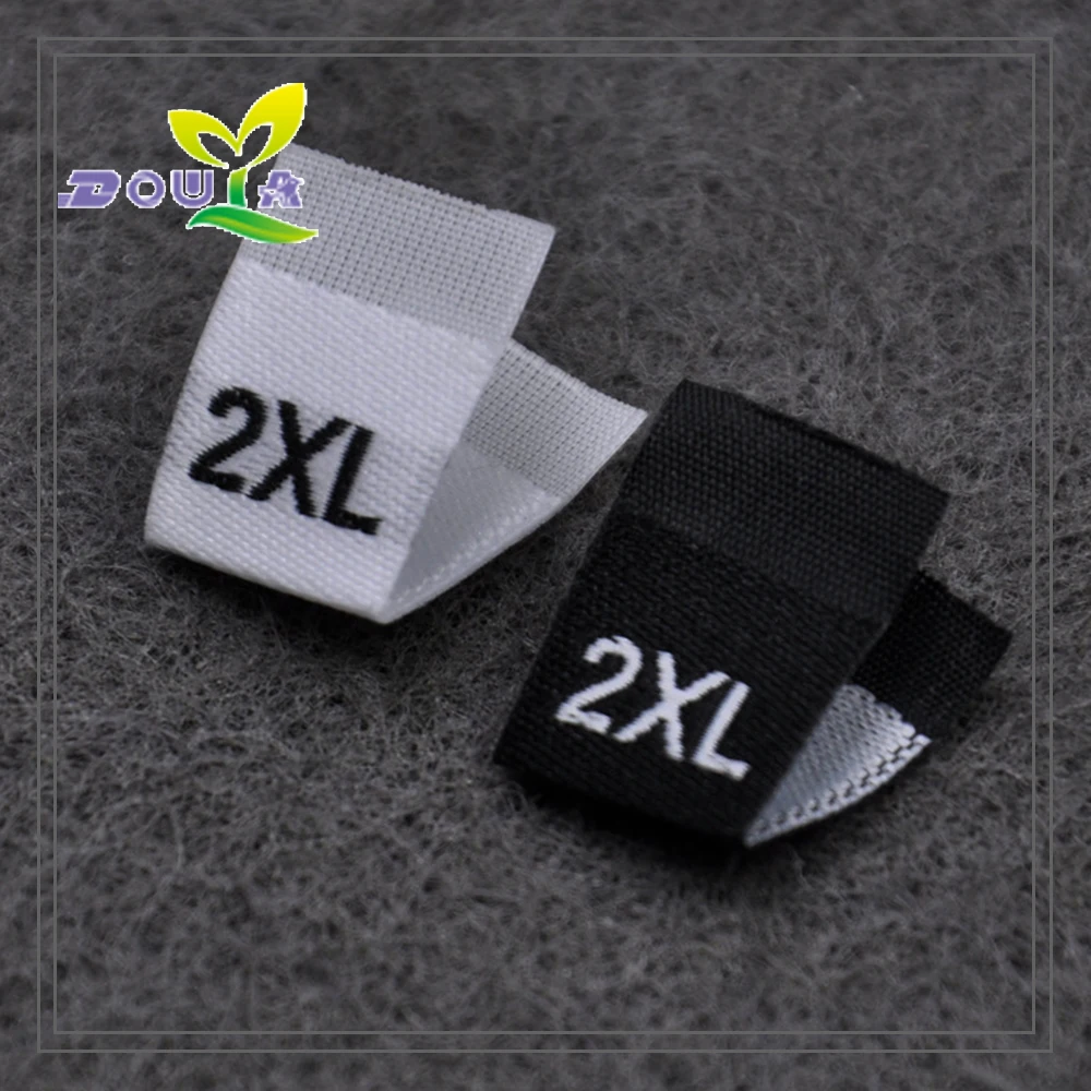 Stock etichette formato damasco ad alta densità per abiti S M L Xl Xxl etichette taglia per centro abbigliamento etichetta taglia piega con bordo