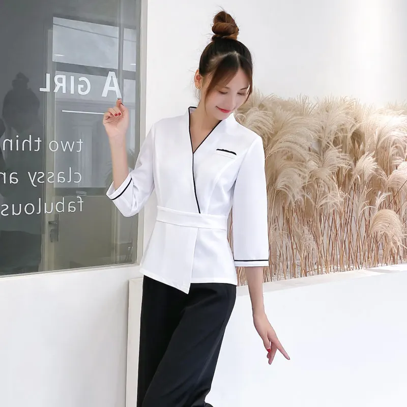 

New Hairdresser's Work Clothes Women's Beauty Salon Suit Hotel Waiters Uniform Clothing Hairdresser