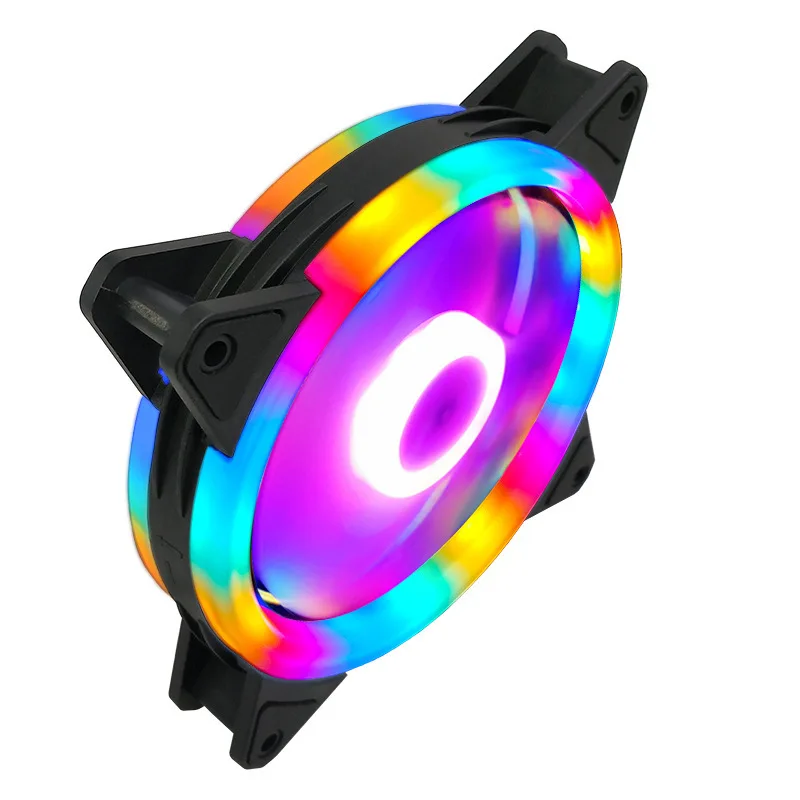 Wovibo Rgb Case Fan 120mm 3pin Molex Colorful Fluid Bearing LED PC Computer Cooling Fans Radiator Ventilador 12V