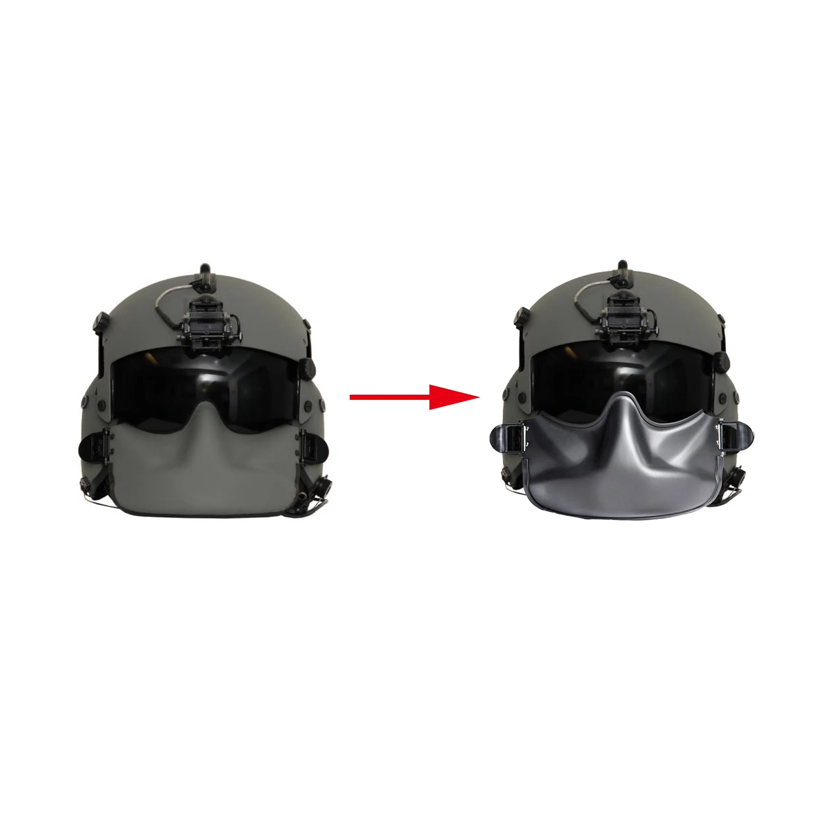 

EVI HGU-56P Army Aviation Helmet MFS Black Protective Mask For Diy Outdoor Tactical Games Graffiti To Replace Wear Gift