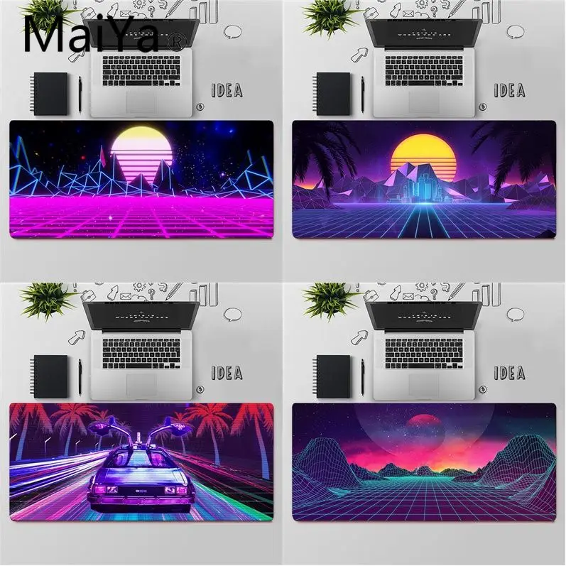 

Maiya Top Quality Neon Retrowave Synthwave Art Rubber Mouse Durable Desktop Mousepad Free Shipping Large Mouse Pad Keyboards Mat