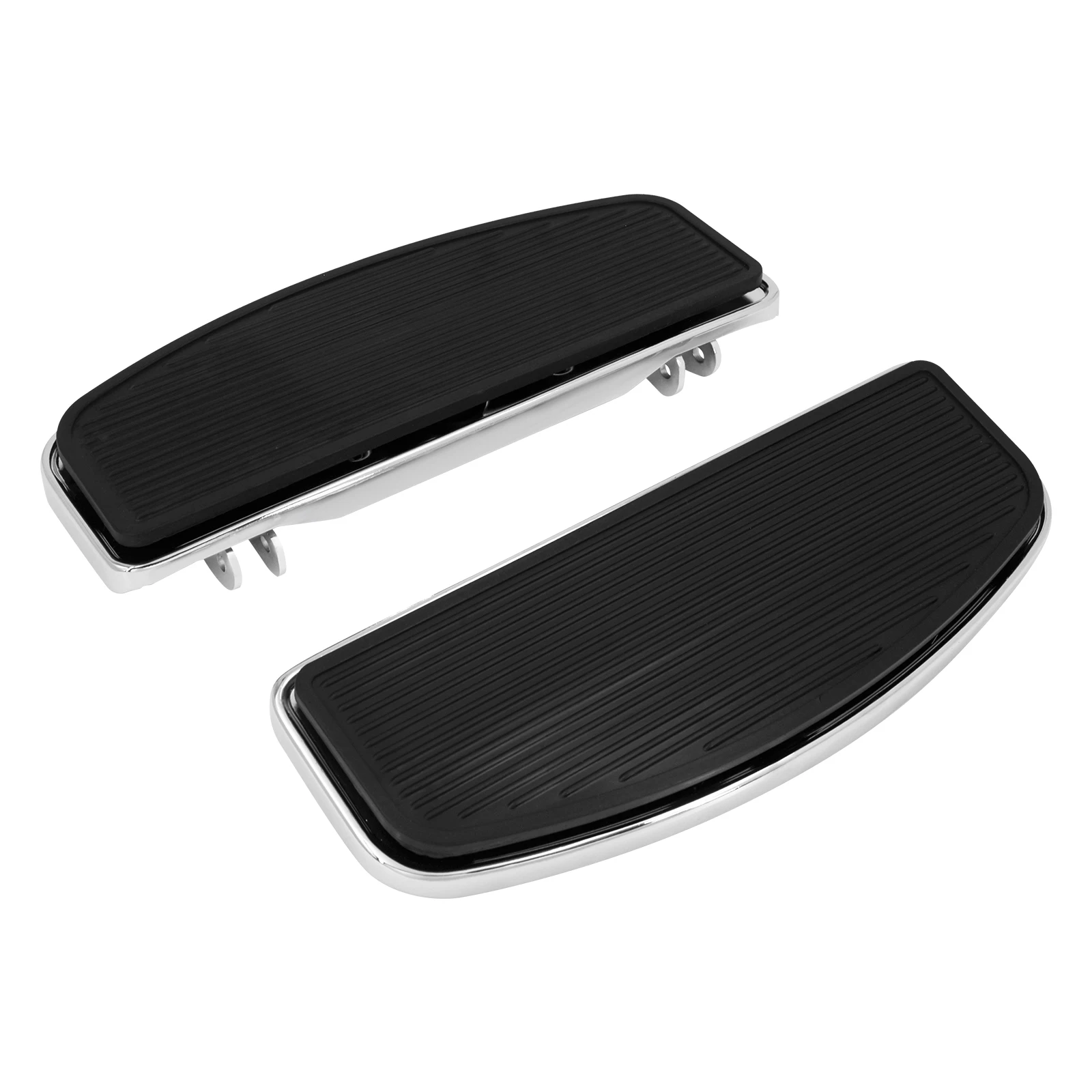 Motorcycle Chrome Front Driver Rubber Rider Insert Floorboard Footboards For Harley Dyna Touring Road King Electra Glide Softail