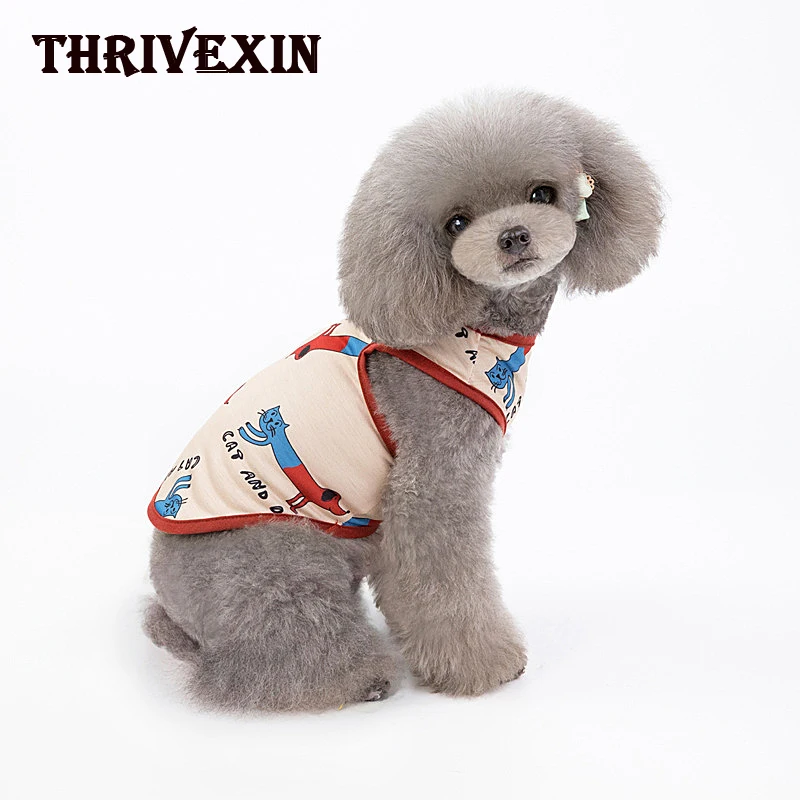 

New Pet Clothes Dog Spring and Summer Clothes Pet Clothing Pet Vest Half Cat Half Dog Cotton Vest Chihuahua Yorkshire Clothes