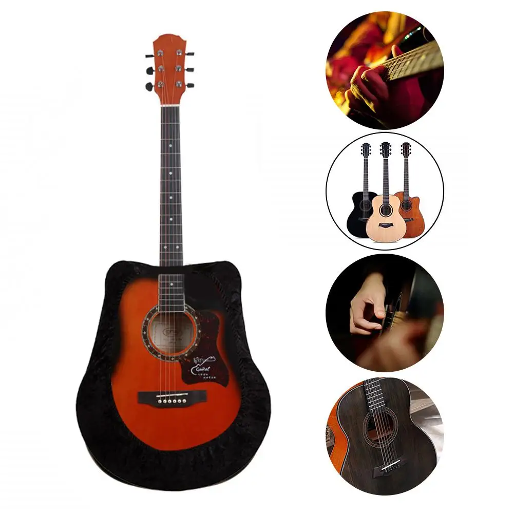 Velvet Guitar Dust Cover Protector Guitar Body Protective Sleeve Universal For Acoustic Classical Cross-cut Cutaway Guitar