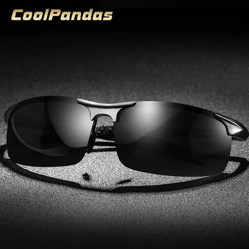 Gafas de sol polarizadas de aluminio y magnesio para hombre, lentes de conducción HD, deportivas, de aviación