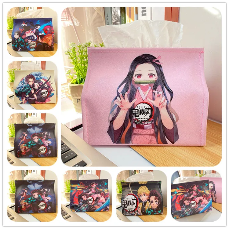 Anime Demon Slayer Kimetsu No Yaiba Qute Tanjirou Nezuko Toalla de papel de dibujos animados dormitorio coche sala de estar mesa toalla cajas de pañuelos
