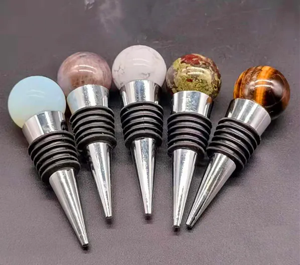 

1 PC Natural Tiger Eye Stone + Opal Red Wine Plug Quartz Crystal Heal 85mm