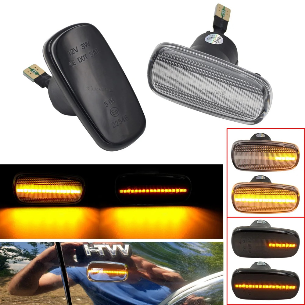 2Pieces Sequential Flashing Lamp LED Dynamic Turn Signal Side Marker Light For Lexus IS200 IS300 1999-2005 LS430 UCF30 2001-New