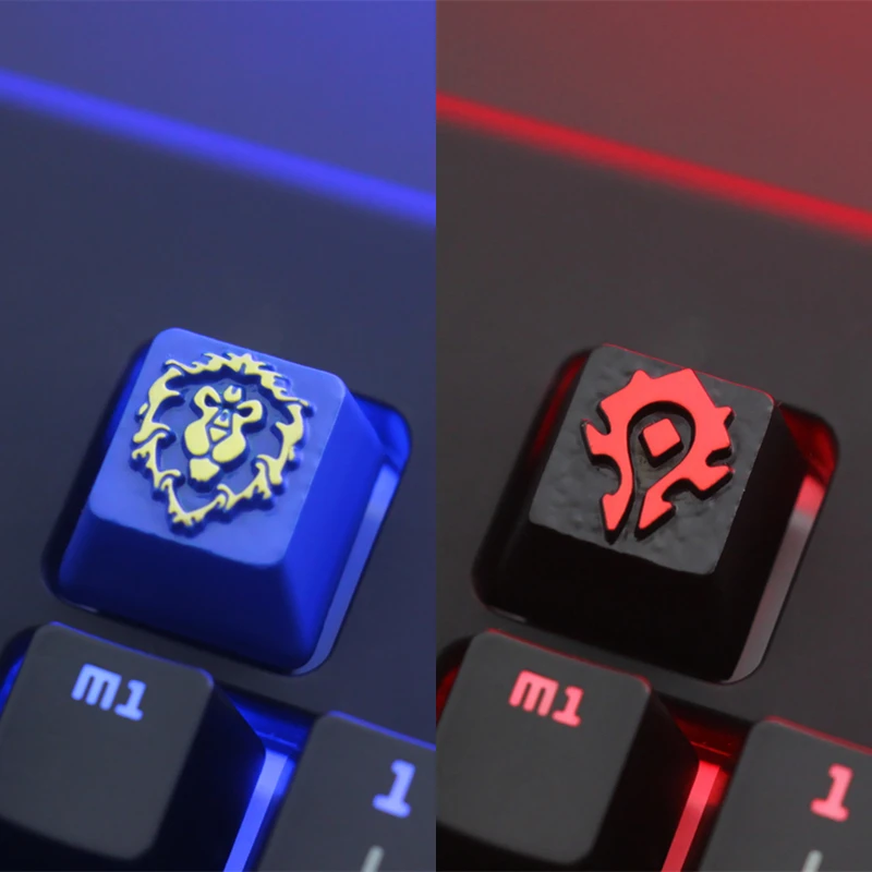 1pc zinc-plated aluminum alloy key cap for World of Warcraft WOW Mechanical keyboard Stereoscopic relief keycap R4 Height