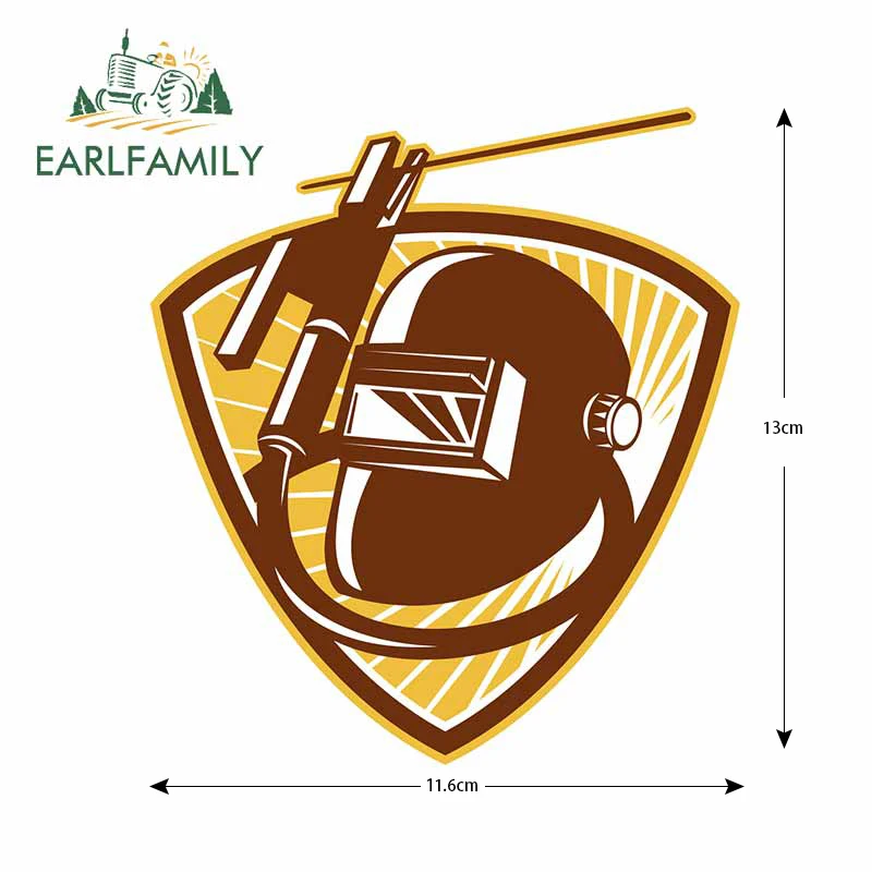 EARLFAMILY 13cm x 11.6cm For Welder Welding Car Stickers Graffiti Decal Laptop Windows Funny Decals Vinyl Material Decoration