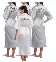 sexy silver robe bridal pajamas getting married robe bridesmaid wedding lingerie sister mother of the bride robe