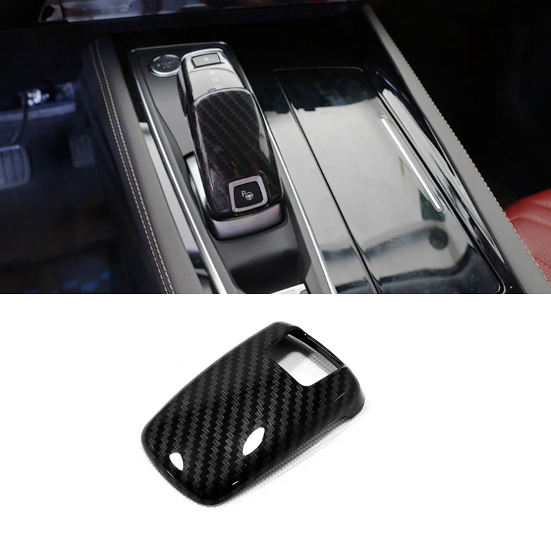 For Peugeot 508 Allure SW GT 2018 2019 Accessories ABS Matte/Carbon fiber Car gear shift lever knob handle cover Cover Trim 1pcs