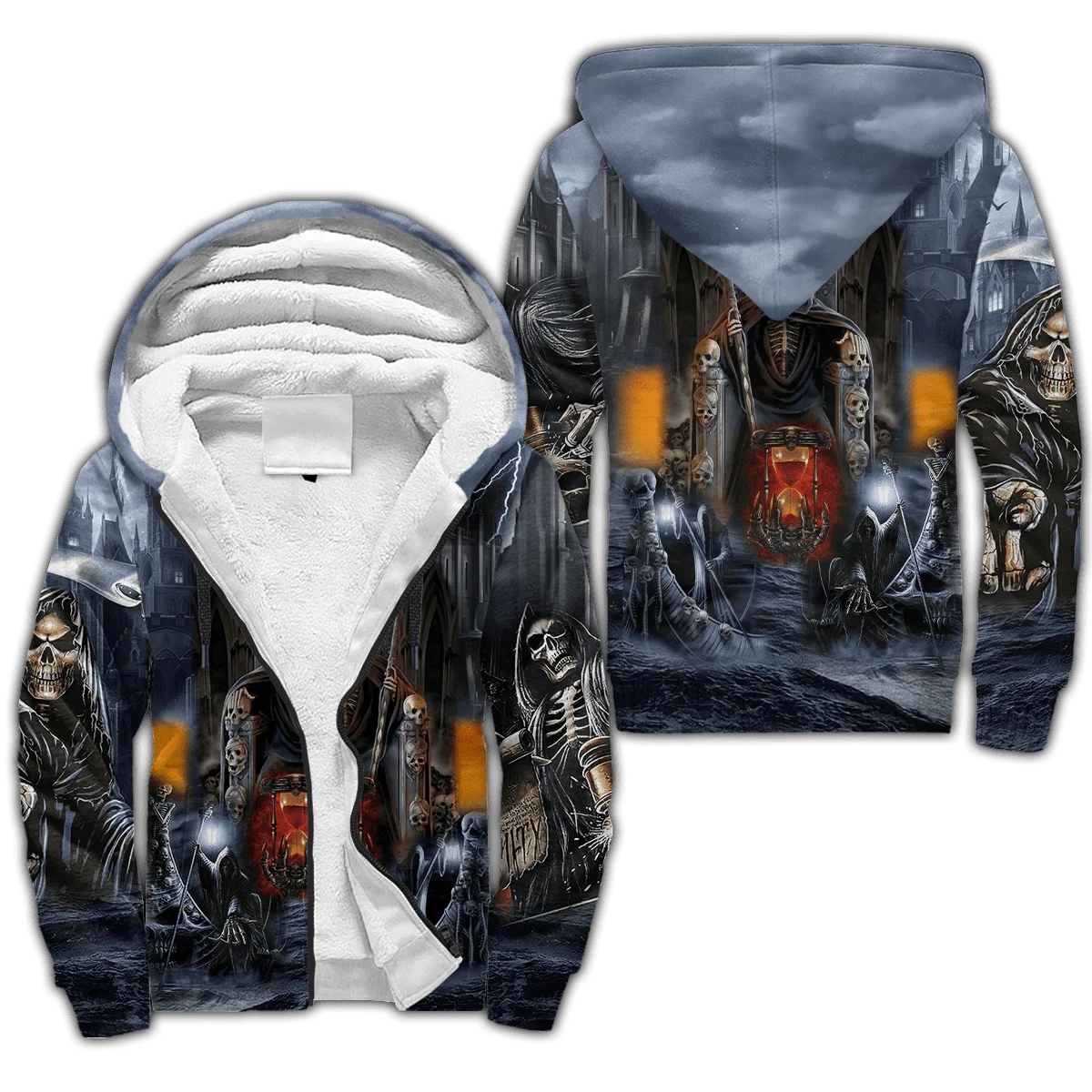 

Reaper Skull and Dark Tattoo 3D Printed Winter Thicker Zip Hoodie Unisex Casual Hooded Tracksuit Warm Fleece Jacket KD09