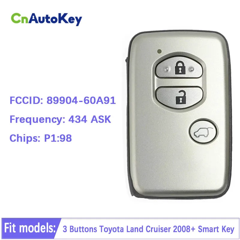 Cn007231 b77ea para toyota land cruiser 2008 + inteligente chave p1 98 4d-67 chip 433mhz 89904-60a91 keyless ir pcb a433