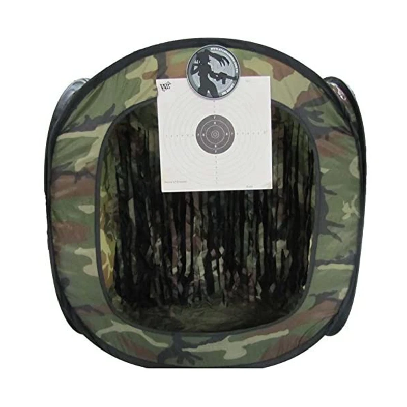 Tattico pieghevole Airsoft Target tenda trappola fionda BB Trap Net Auto Pop-up tiro Target tenda BB Target Camo Holder Case