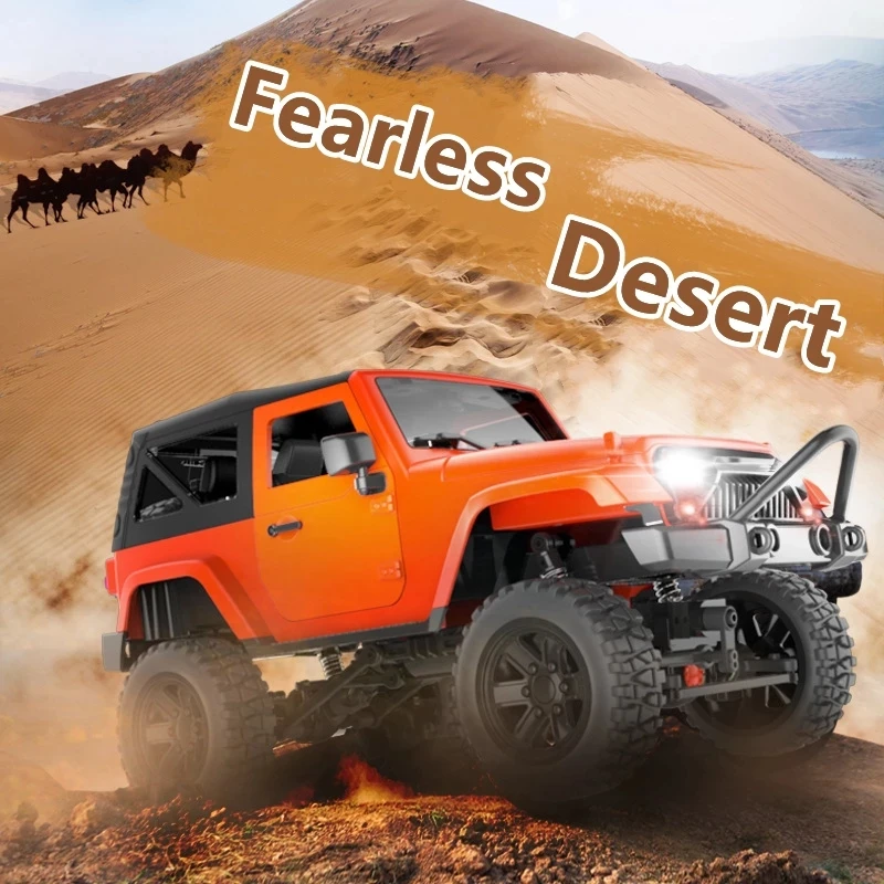 25KM/H High Speed 2.4G 4WD RC Car 1:14 Scale All Terrian Off-road Adjustable Desert Truck Toy With Headlight Door Open Kid Gifts