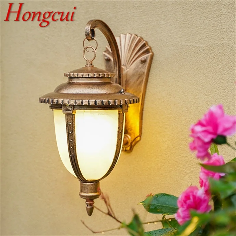 

Hongcui Outdoor Retro Wall Sconces Light LED Waterproof IP65 Bronze Lamp for Home Porch Decoration