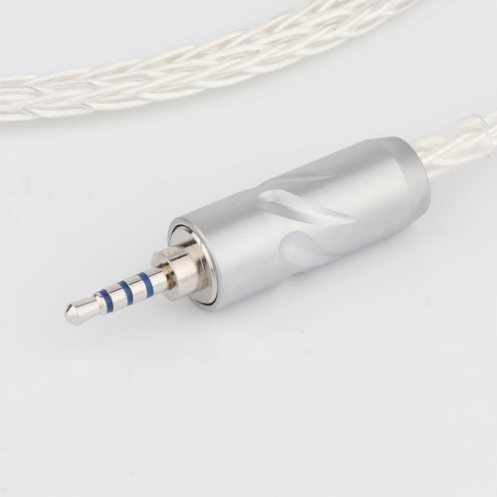Fone de ouvido de áudio hifi prata pura 2.5mm a 2.5mm plugue balanceado cabo de áudio atualização fone de ouvido cabo de fio de celular