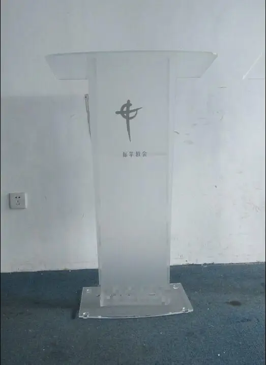 

logo customize Hot sale acrylic frustrated factory modern acrylic pulpit podium