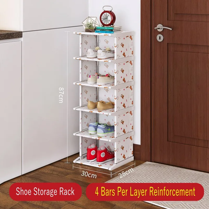 Metal Non-woven 4/6/8 Layer Shoe Rack Detachable Multilayer Shoe Organizer Shelf Dustproof Large Capacity Shoes Storage Cabinet