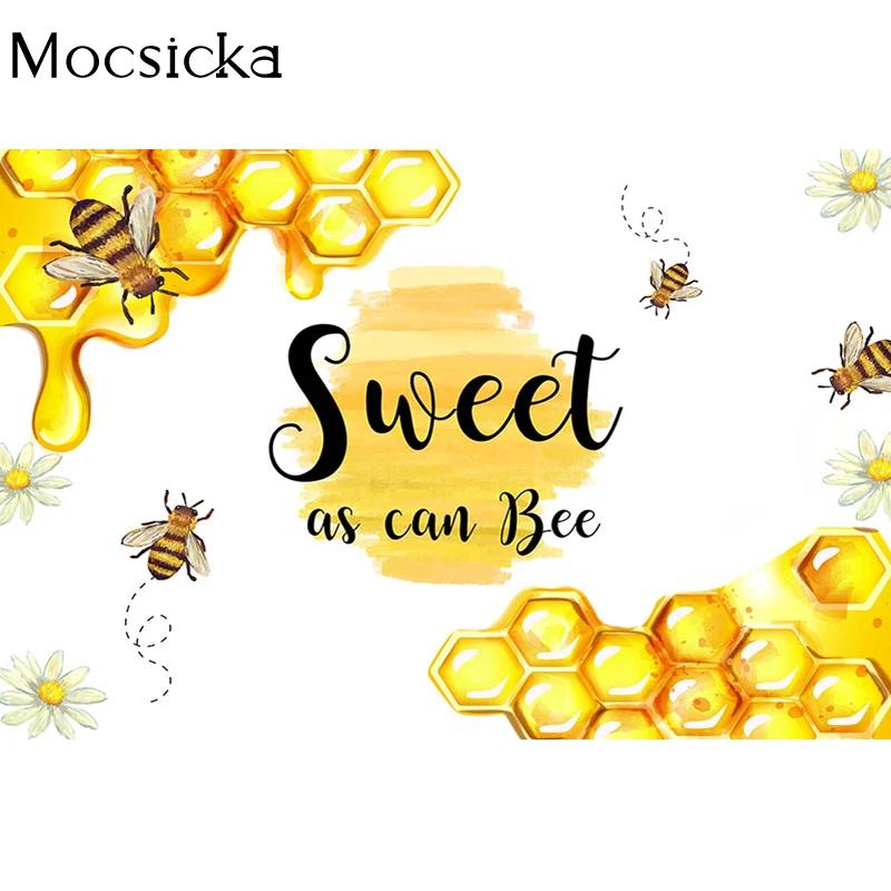 Süße Bee Themed Baby Dusche Foto Hintergrund Foto Studio Little Bee Prinz Prinzessin Neugeborenen Kinder Geburtstag Partei Hintergrund