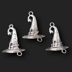 Witch Hat Pendant, Witch Conectors Charms, Christmas Charms, Black Magic Charm, Christmas Gifts, DIY Charm Jewelry Crafts Making