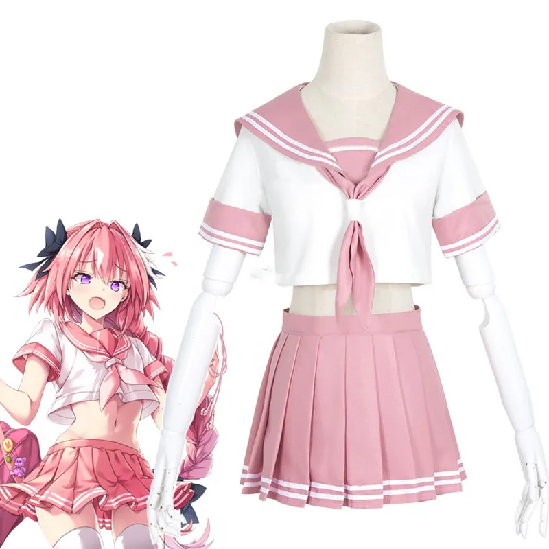 Fate/Grand Order Apocrypha Rider Astolfo Asutorufo JK Sailor Suit Cosplay Costumes