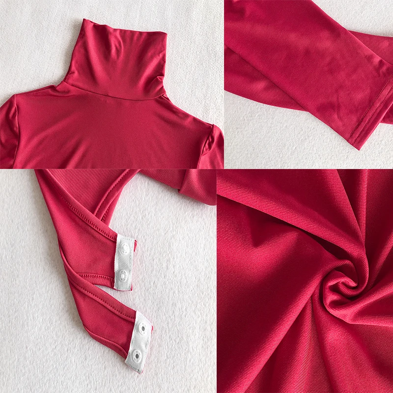 10Color Long Sleeve High Neck Jumpsuits Women Fit All-in-one Pants Autumn Solid Skinny Vintage Turtleneck Bodysuit Women Rompers