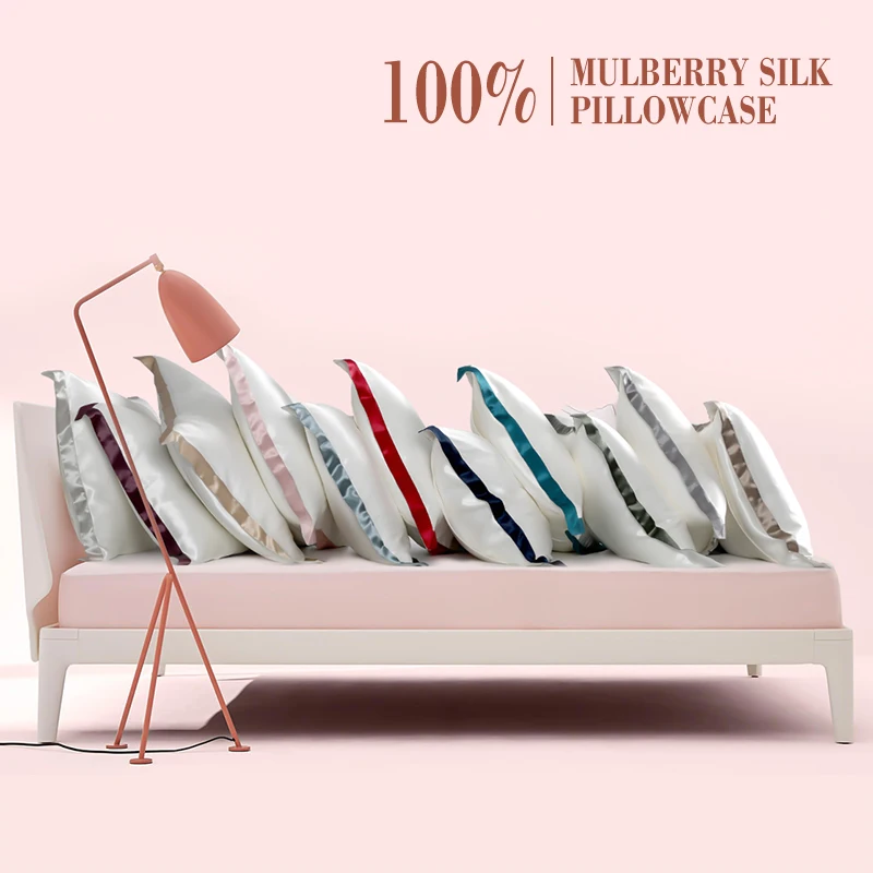 

Colorblock silk pillowcase natural silk pillowcase mulberry silk pillow case 100% pure silk pillowcase real