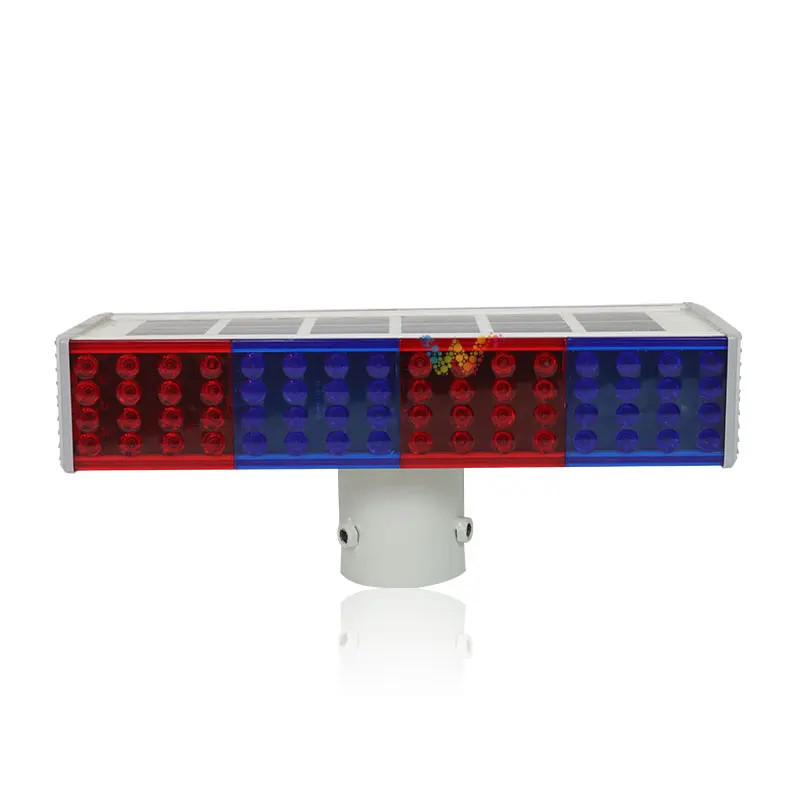 2Pcs Een Pack Nieuwe Goedkope Road Veiligheid Rood Blauw Solar Plastic Led Flasher