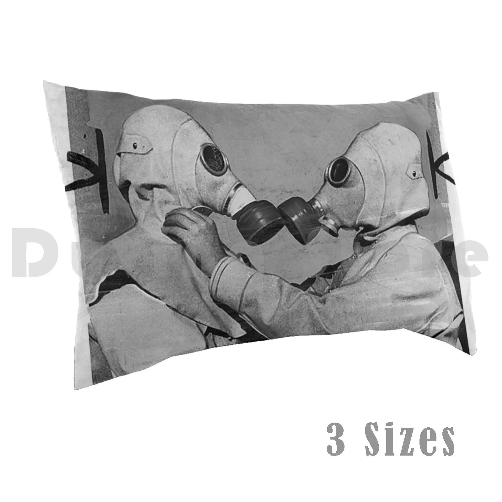 Iv Gas Pillow Case Printed 35x50 Gas Gas Black And White Iigm Wwii Partner Women