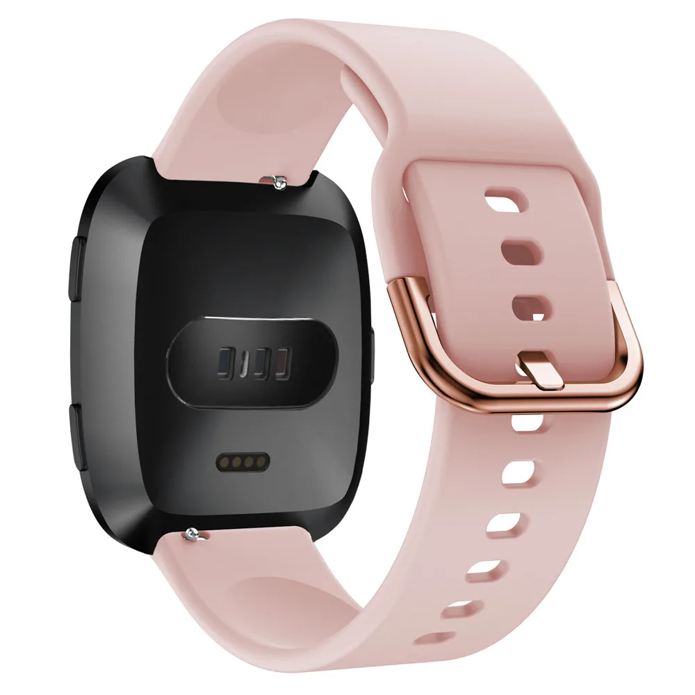 حزام ساعة فيبيت فيرسا 2 من السيليكون الناعم ، ملحقات Fitbit Versa / Versa Lite ، مشبك معدني