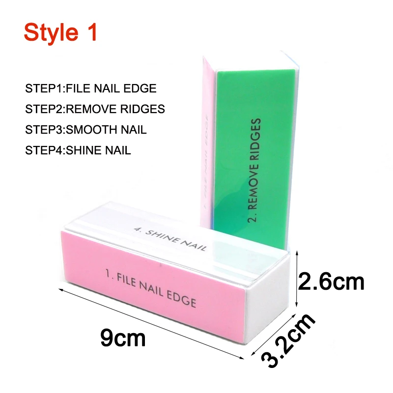 5 Pcs/Lot Nail Buffer Block Polish Sanding Nail File 4 Step Nail Art Tips Tool Colorful Sponge Files Buffering Tools Manicure