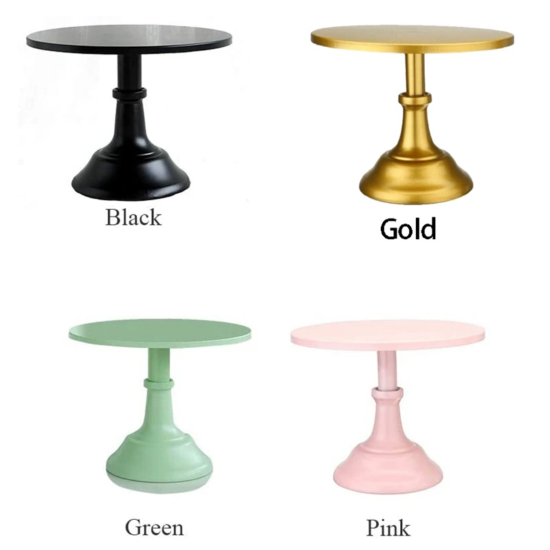 Metal Iron Cake Stand Round Pedestal Dessert Holder Cupcake Display Rack Bakeware for Birthday Wedding Party