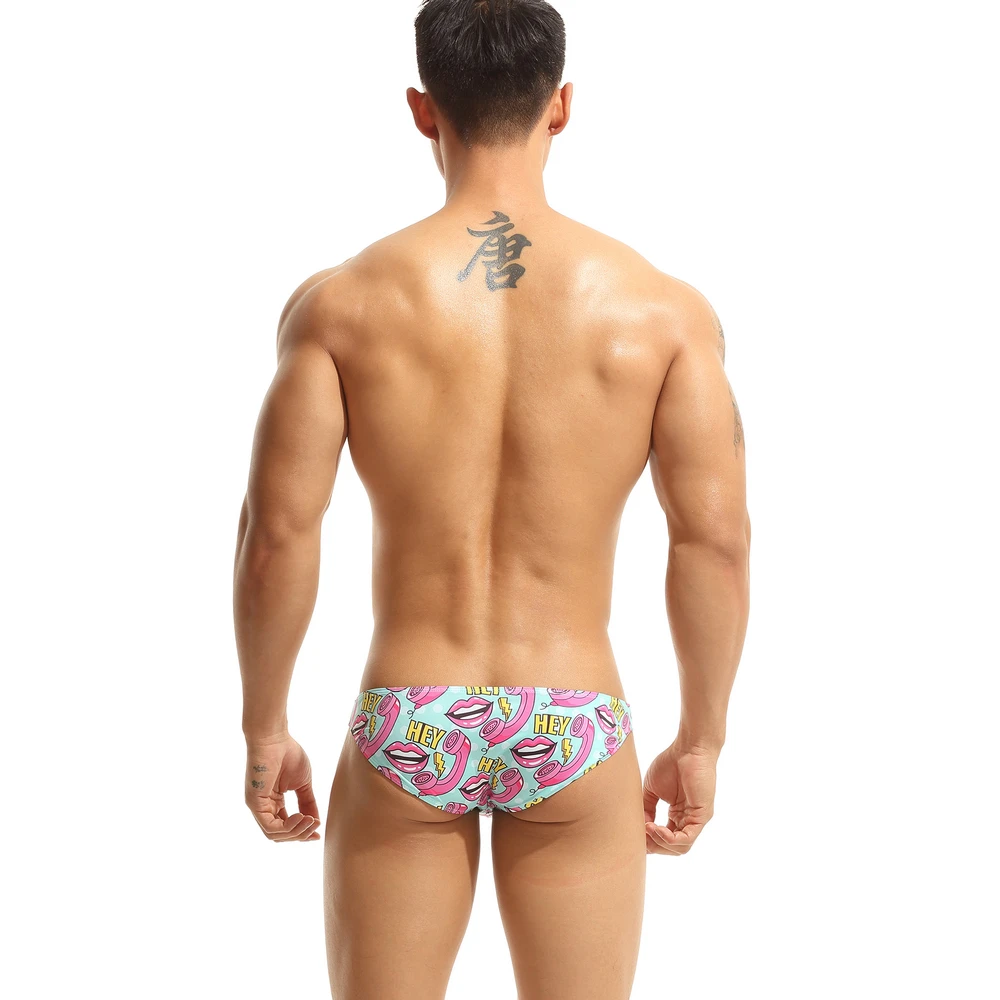 New SEOBEAN Underwear Printed Sexy  Men Low-Rise Underpants Bikinis Briefs