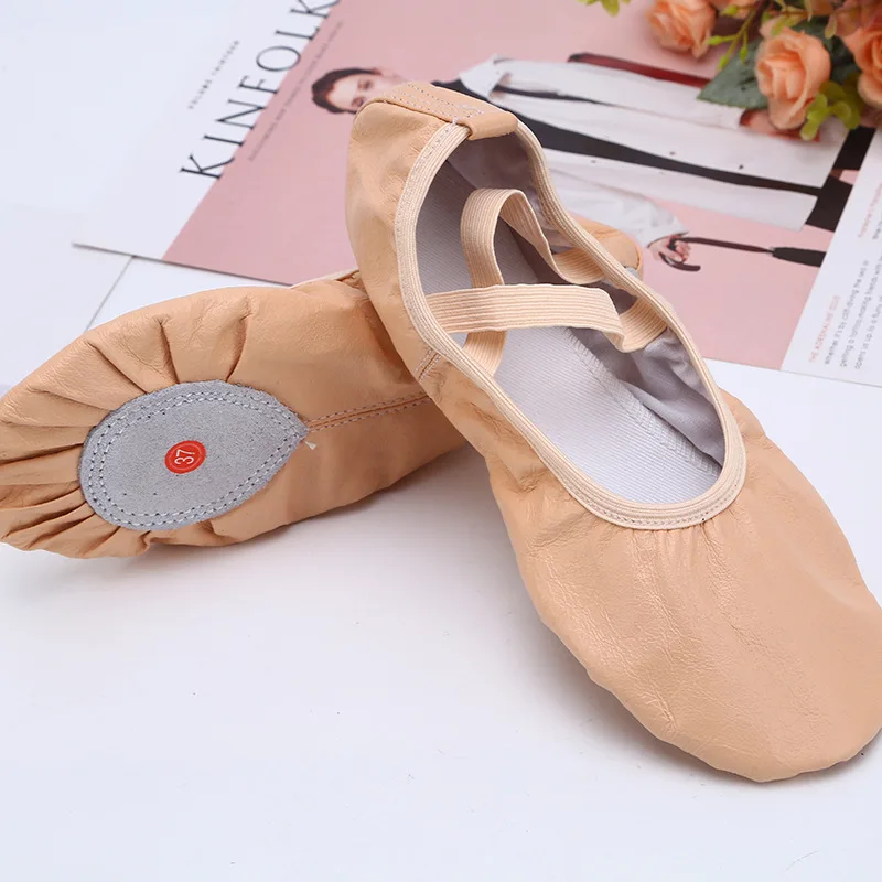 Black White Flesh Red Girls Leather Ballet Dance Shoe for Women Girl Comfortable Pigskin Adult Children Yoga Gym Dancing Shoes