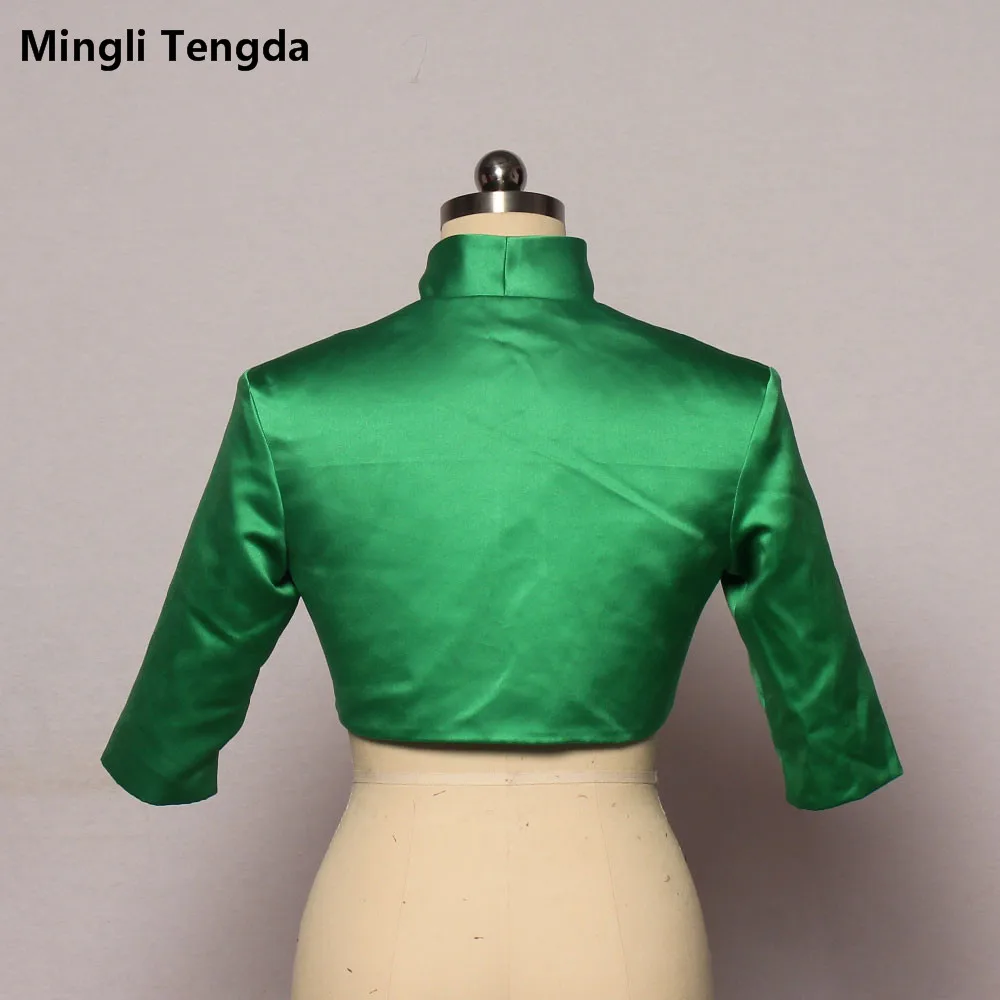 Mingli Tengda Bám Bẩn Xanh Cưới Bolero Len Cô Dâu Áo Khoác Mũi Mariage 3/4 Tay Cô Dâu Bolero Khăn Choàng Áo Khoác Bolerko Damskie