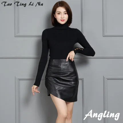 Top brand New Fashion 2020 Genuine Real Sheep Leather Skirt K6  high quality