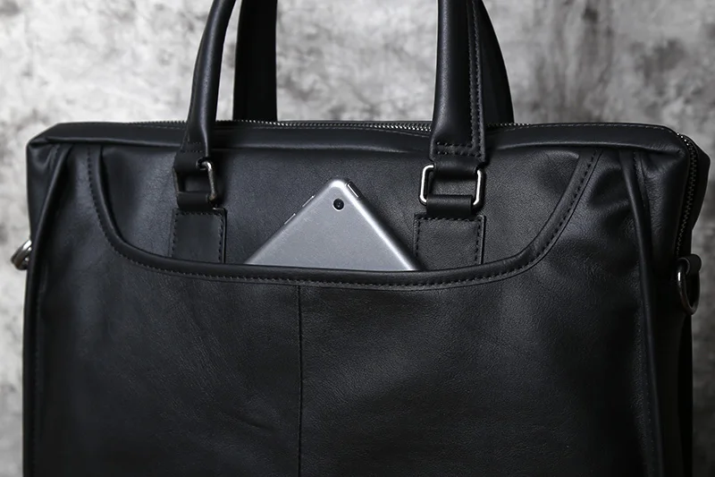 NZPJ Männer Echte Leder Business Handtasche Top Schicht Rindsleder Kreuz Abschnitt Büro Computer Tasche Schulter Messenger Aktentasche – Detail 13