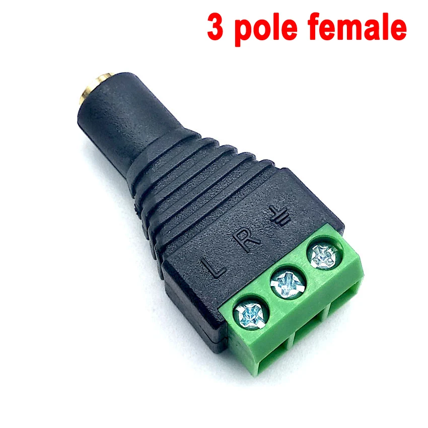 Earphone Audio Jack 3.5mm Connector Stereo Adapter Male Female RCA Audio Mono Channel Plug to Screw Terminal Mono Channel Plug