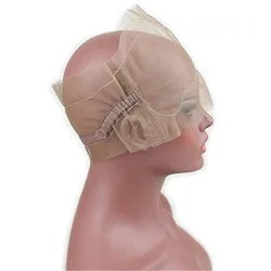 360 Lace Wig Cap for Making Wigs Swiss and French Lace Hair Net with ear to ear Stretch Medium Brown Color for Wig Making