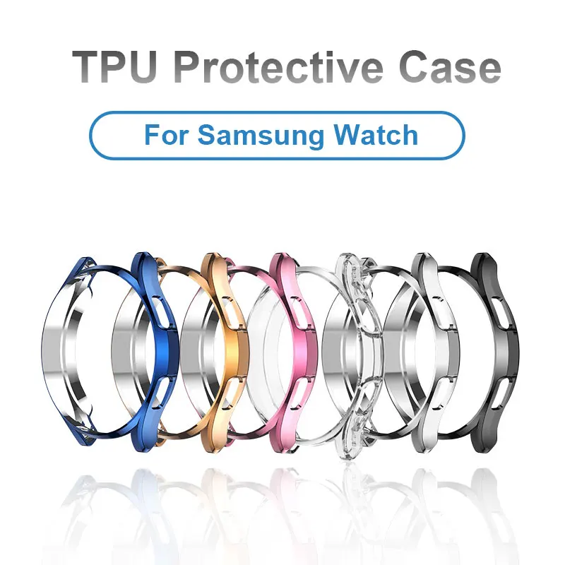 TPU Case For Samsung Galaxy Watch 4 5 6 40mm 44mm Screen Protector Classic 42mm 46mm Plating Bumper Protective Shell Accessoires