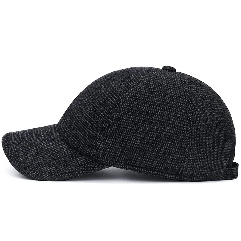 New Men Warm Thick Baseball Caps Male Autumn Winter Sport Visors Snapback Earflaps Dad Cap Hat For Men