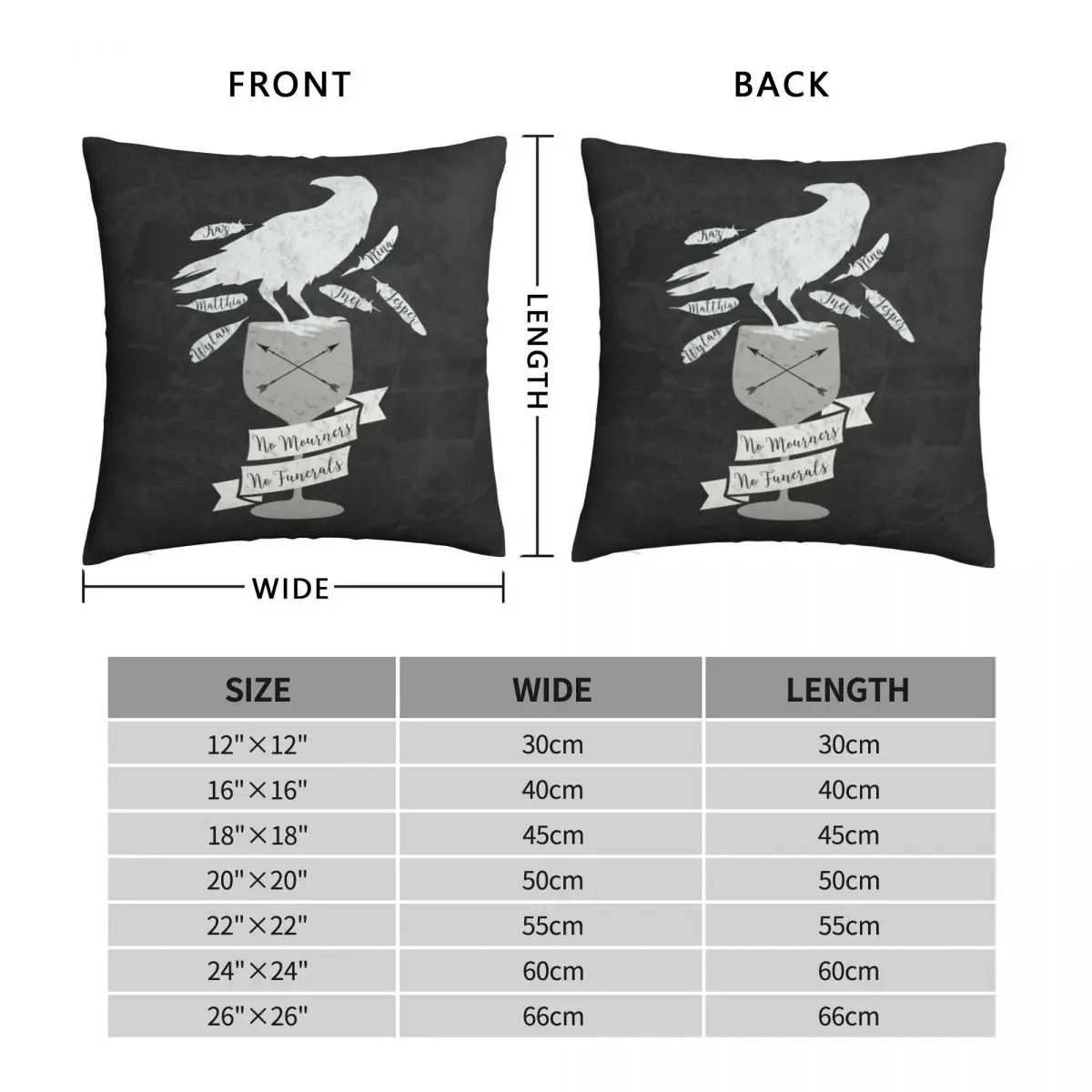 No Mourners No Funerals Six Of Crows Pillowcase Polyester Linen Velvet Pattern Zip Decor Throw Pillow Case Sofa Cushion Cover