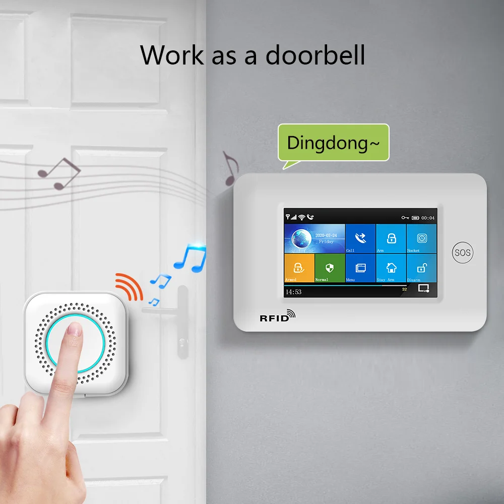 MULO WiFi 4G GSM Tuya Alarm System Home Security Motion Sensor 4.3 Inch Wireless Smart life APP Control Compatible With Alexa