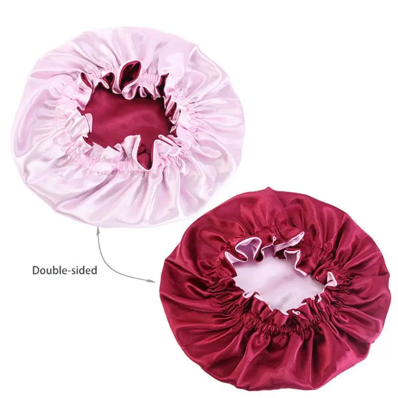 Baby Silky Satin Bonnet Double Layer Adjustable Sleep Cap Girl Night Turban Children Solid Headwear Cute Hat Fashion Hair Wear