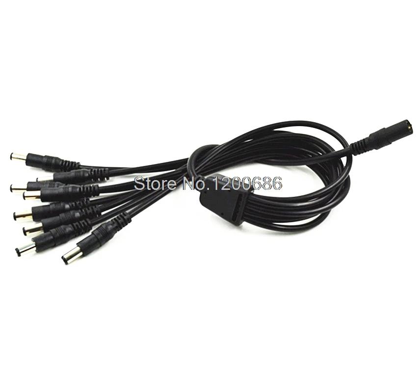 

26awg 1 to 8 Way DC Power Splitter WIRE HARNESS 50CM for CCTV Cameras DVR NVR LED Light Strip Barrel Plug 5.5*2.1mm