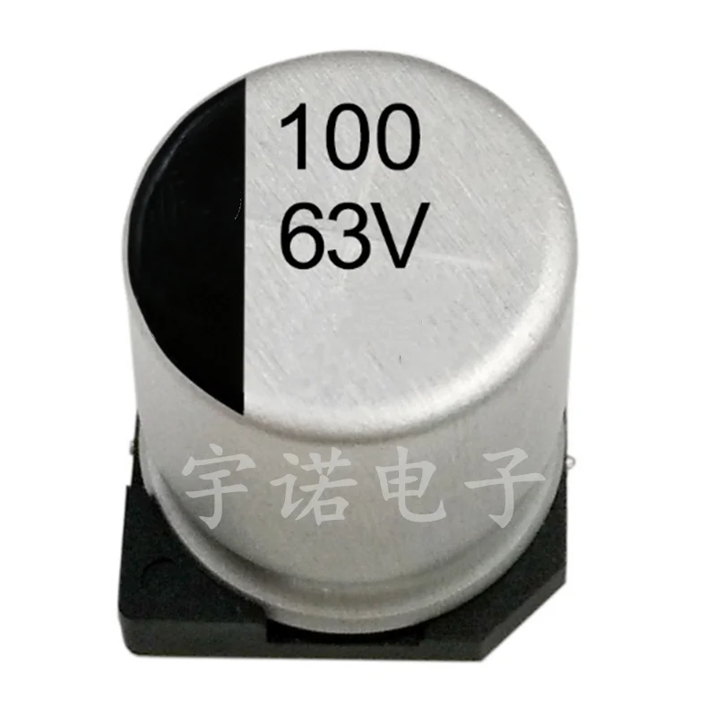 10PCS Electrolytic capacitor 63V100UF 10*10mm SMD aluminum electrolytic capacitor 100uf 63v size：10x10.5（MM）