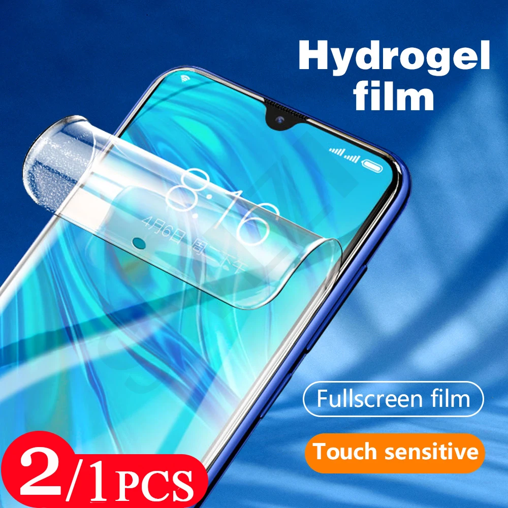 2/1Pcs soft full cover phone screen protector for huawei p smart 2021 2020 plus 2019 hydrogel film Not Glass HD protective film